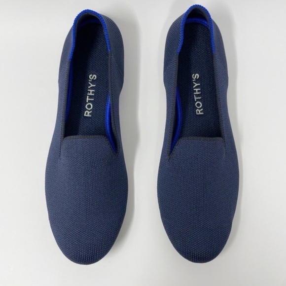 Rothy’s The Loafer Navy Soft Flexible Knit Slip On Flats Shoes Sz 8 - Picture 2 of 4